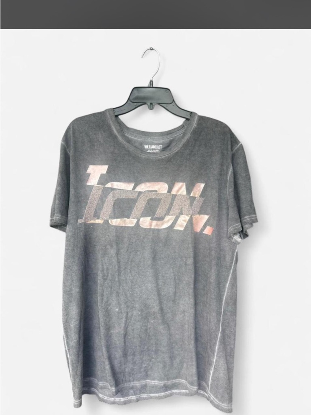 William Rast “ICON” Graphic Tee in Washed Gray